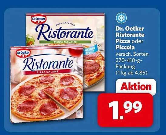 Dr. Oetker Ristorante Pizza oder Piccola versch. Sorten 270-410-g-Packung (1 kg ab 4.85)