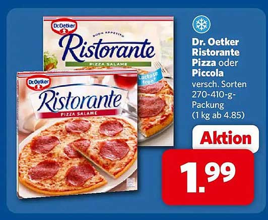 Dr. Oetker Ristorante Pizza oder Piccola versch. Sorten 270-410-g-Packung (1 kg ab 4.85)