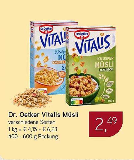 Dr. Oetker Vitalis Müsli verschiedene Sorten