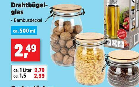 Drahtbügelglas - Bambusdeckel