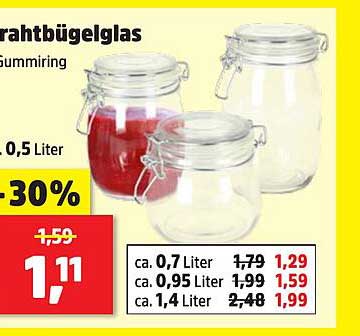 Drahtbügelglas mit Gummiring
