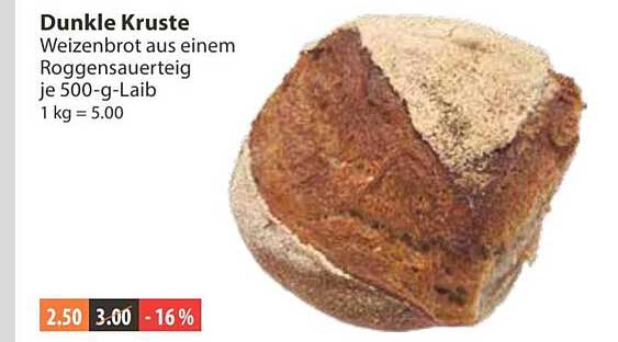 Dunkle Kruste Weizenbrot aus einem Roggensauerteig je 500-g-Laib