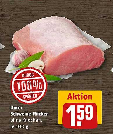 Duroc Schweine-Rücken ohne Knochen, je 100 g