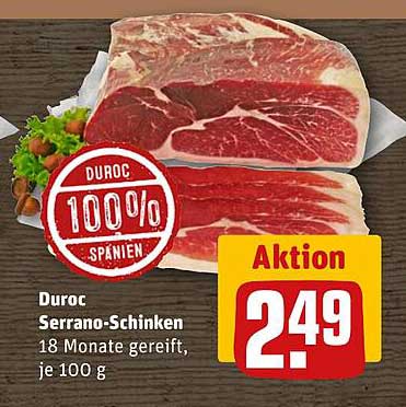 Duroc Serrano-Schinken 18 Monate gereift, je 100 g