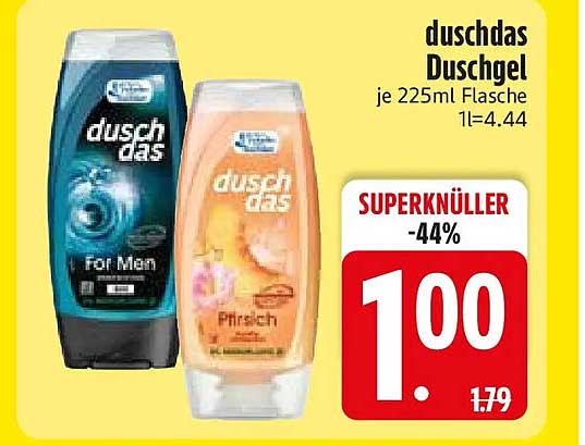 duschdas Duschgel je 225ml Flasche 1l=4.44
