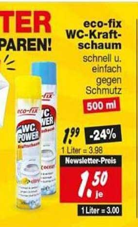 eco-fix WC-Kraft-schaum schnell u. einfach gegen Schmutz 500 ml