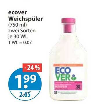 ecover Weichspüler (750 ml) zwei Sorten je 30 WL