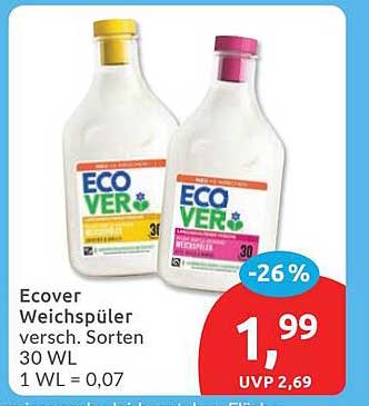 Ecover Weichspüler versch. Sorten 30 WL