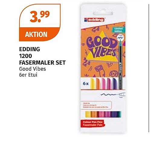 EDDING 1200 FASERMALER SET Good Vibes 6er Etui