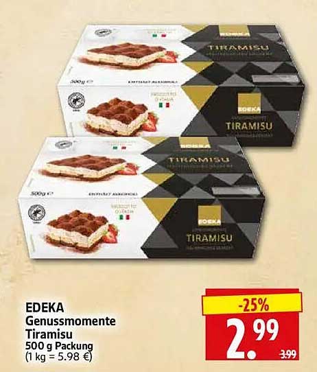 EDEKA Genussmomente Tiramisu 500 g Packung