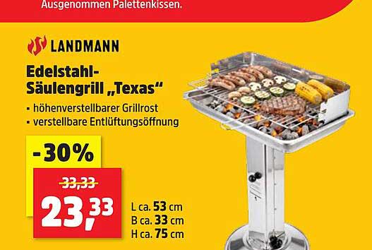 Edelstahl-Säulengrill „Texas“