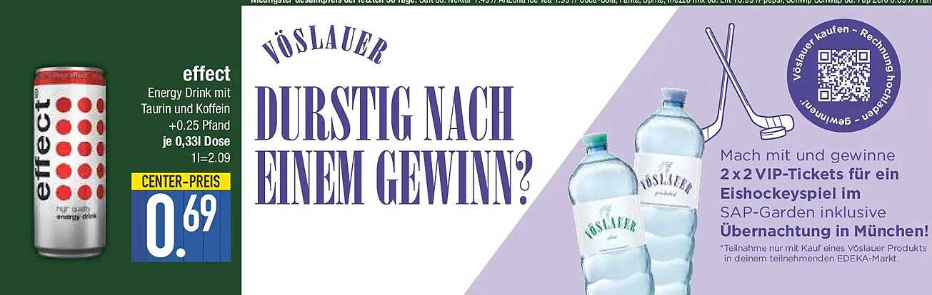 effect Energy Drink mit Taurin und Koffein +0.25 Pfand je 0,33l Dose 1l=2.09