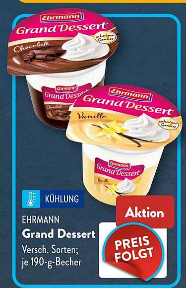 EHRMANN Grand Dessert Versch. Sorten; je 190-g-Becher