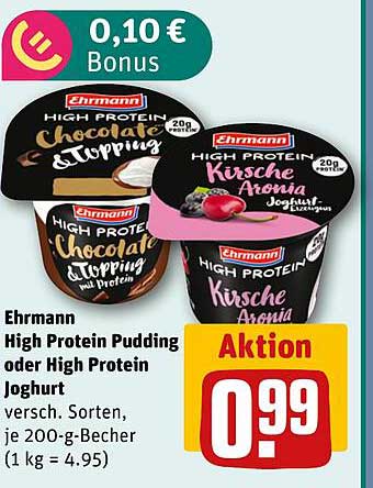 Ehrmann High Protein Pudding oder High Protein Joghurt