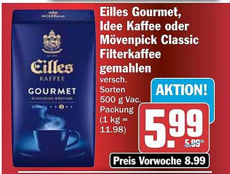 Eilles Gourmet, Idee Kaffee oder Mövenpick Classic Filterkaffee gemahlen