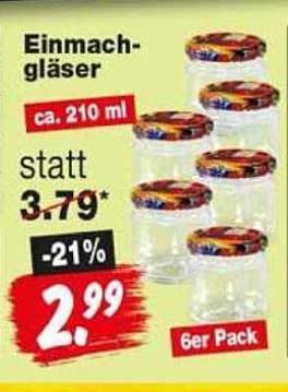 Einmachgläser ca. 210 ml 6er Pack