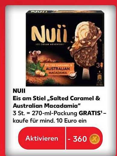 Eis am Stiel „Salted Caramel & Australian Macadamia“ 3 St. = 270-ml-Packung GRATIS¹ – kaufe für mind. 10 Euro ein