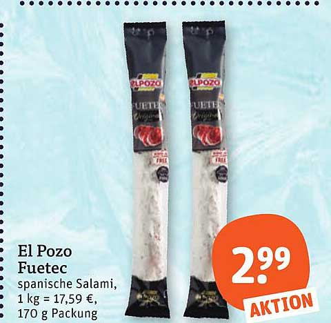 El Pozo Fuetec spanische Salami, 1 kg = 17,59 €, 170 g Packung