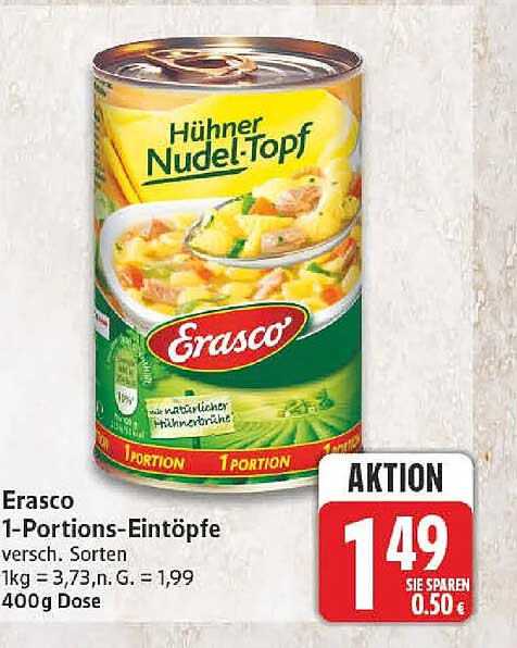 Erasco 1-Portions-Eintöpfe versch. Sorten 400g Dose
