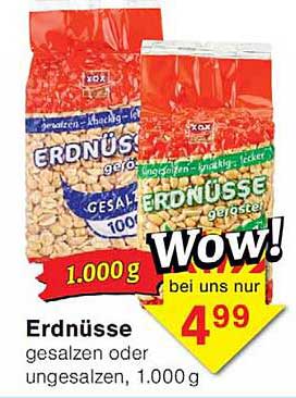 Erdnüsse gesalzen oder ungesalzen, 1.000 g