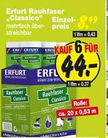 Erfurt Rauhfaser „Classico“ mehrfach überstreichbar