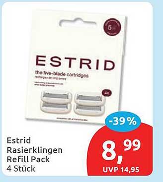 Estrid Rasierklingen Refill Pack 4 Stück