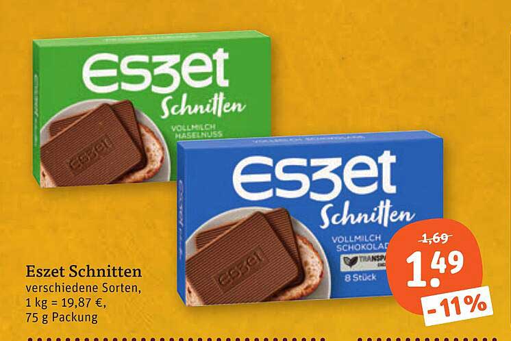 Eszet Schnitten verschiedene Sorten, 1 kg = 19,87 €, 75 g Packung