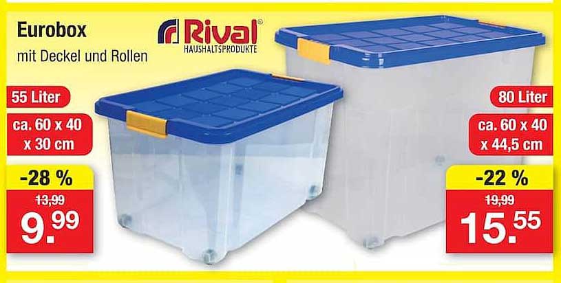Eurobox mit Deckel und Rollen