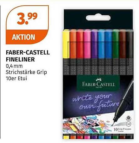 FABER-CASTELL FINELINER 0,4 mm Strichstärke Grip 10er Etui