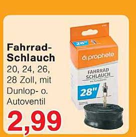 Fahrrad-Schlauch 20, 24, 26, 28 Zoll, mit Dunlop- o. Autoventil
