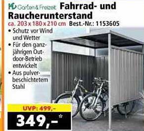 Fahrrad- und Rauchunterstand