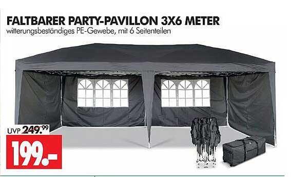 FALTBARER PARTY-PAVILLON 3X6 METER