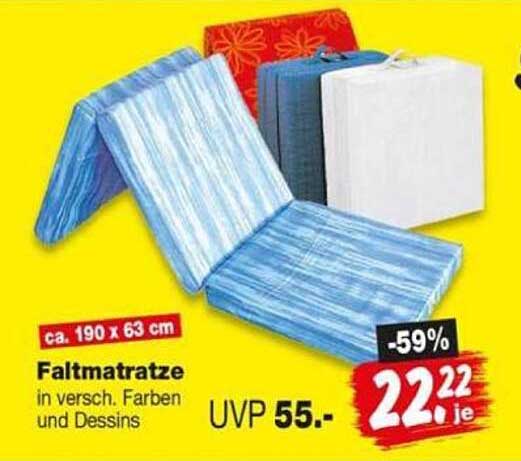 Faltmatratze in versch. Farben und Dessins