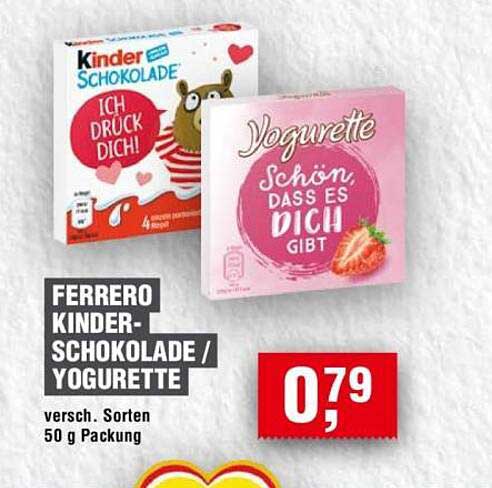 FERRERO KINDER-SCHOKOLADE / YOGURETTE