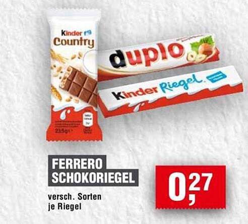 FERRERO SCHOKORIEGEL versch. Sorten je Riegel