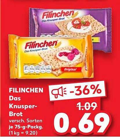 FILINCHEN Das Knusper-Brot versch. Sorten je 75-g-Packg. (1 kg = 9.20)