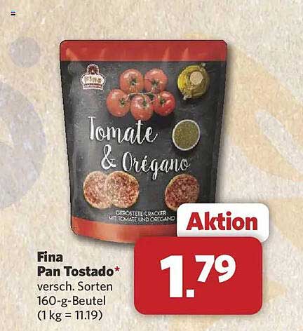 Fina Pan Tostado* versch. Sorten 160-g-Beutel (1 kg = 11.19)