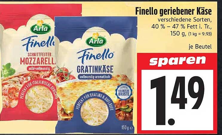 Finello geriebener Käse