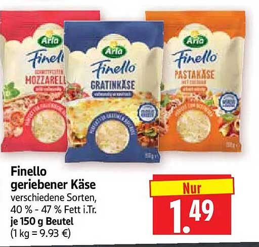 Finello geriebener Käse