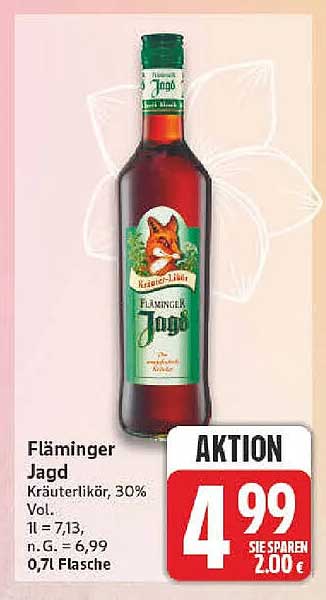 Fläminger Jagd Kräuterlikör, 30% Vol. 0,7l Flasche