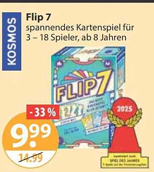 Flip 7 spannendes Kartenspiel für 3 – 18 Spieler, ab 8 Jahren