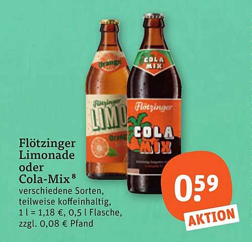 Flötzinger Limonade oder Cola-Mix⁸
