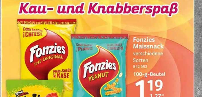 Fonzies Maissnack verschiedene Sorten 842 683 100-g-Beutel