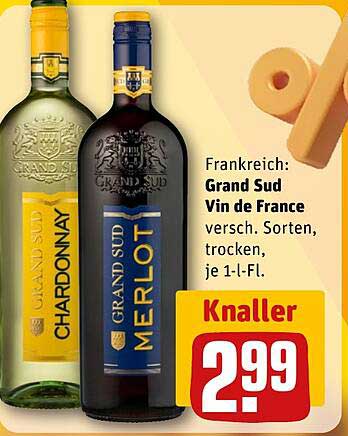 Frankreich: Grand Sud Vin de France versch. Sorten, trocken, je 1-l-Fl.