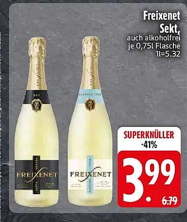 Freixenet Sekt, auch alkoholfrei je 0.75 l Flasche 1l=5.32