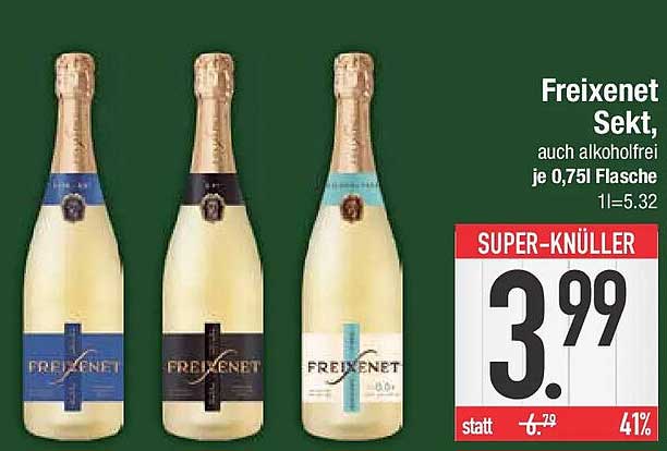 Freixenet Sekt, auch alkoholfrei je 0,75l Flasche 1l=5,32