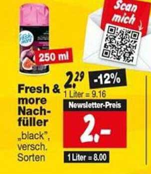 Fresh & more Nachfüller „black“, versch. Sorten
