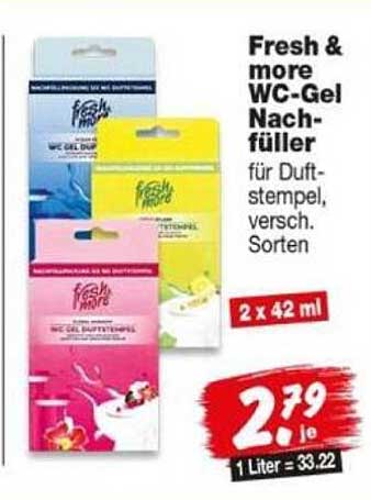 Fresh & more WC-Gel Nachfüller für Duftstempel, versch. Sorten