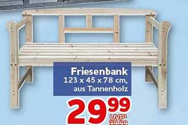 Friesenbank 123 x 45 x 78 cm, aus Tannenholz