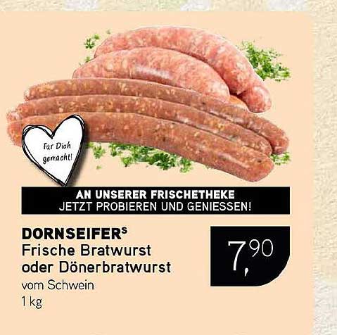 Frische Bratwurst oder Dönerbratwurst vom Schwein